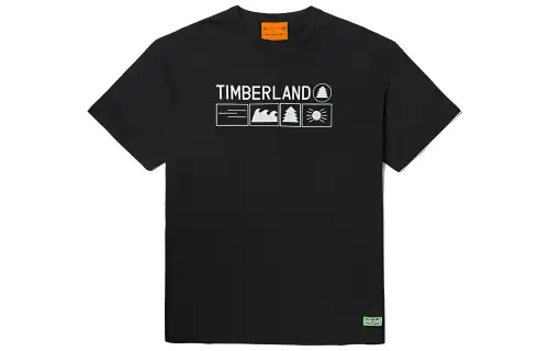 Timberland Future73 T Shirts Men's Black Crew Neck Moderate Straight Fit