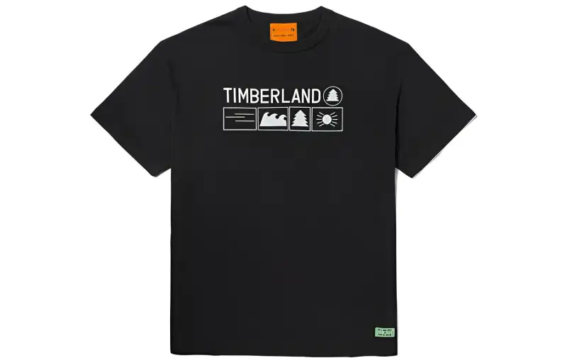 Timberland Future73 T Shirts Men's Black Crew Neck Moderate Straight Fit
