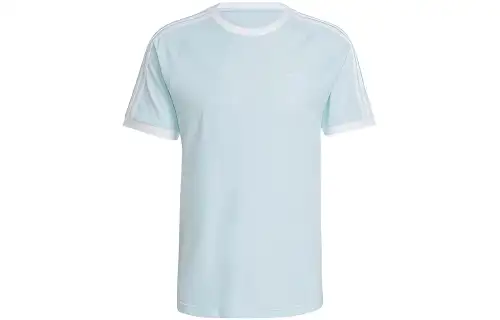 Adidas Originals T Shirts Men's Blue Crew Neck Moderate Straight Fit