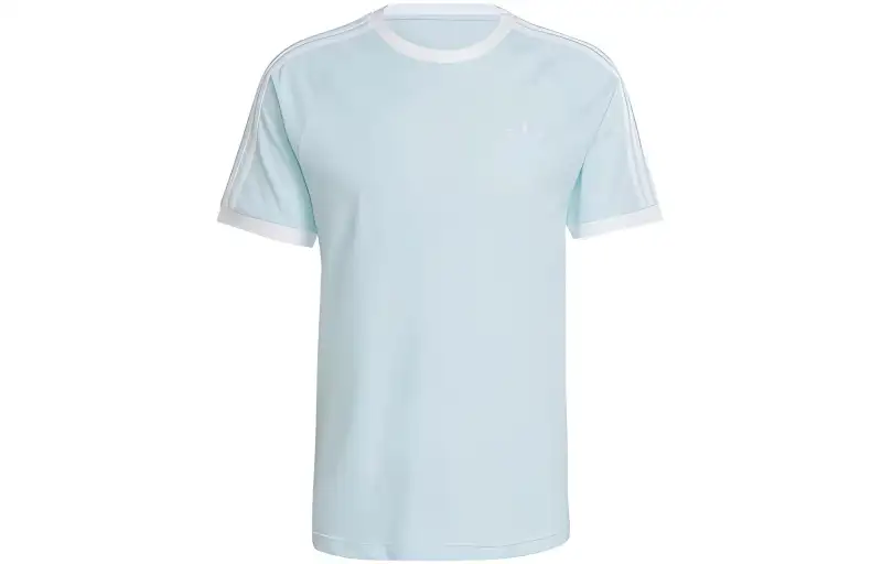 Adidas Originals T Shirts Men's Blue Crew Neck Moderate Straight Fit