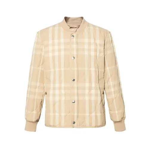 Burberry Check Pattern Buttoned Quilted Jacket