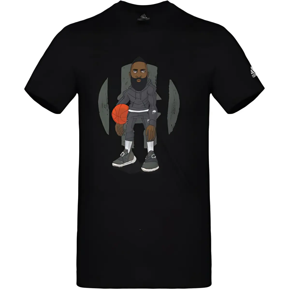 Adidas T-Shirts Men's Black Crew Neck Moderate Straight Fit