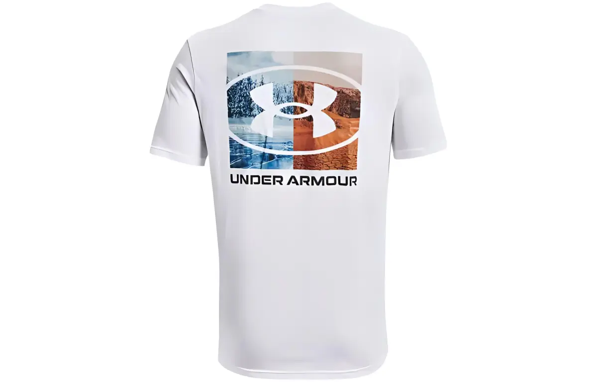 Under Armour T-Shirts Men's White Crew Neck Moderate Straight Fit