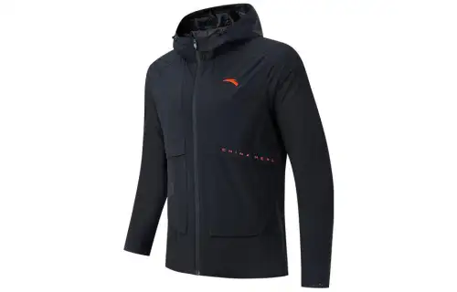 ANTA Jackets Men's Black Hooded Moderate Other