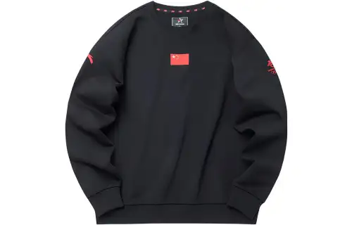 ANTA Sweatshirts Men's Black Crew Neck Moderate Regular