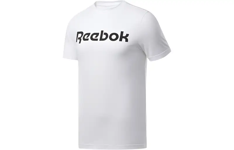 Reebok T Shirts Men's White Crew Neck Moderate Straight Fit