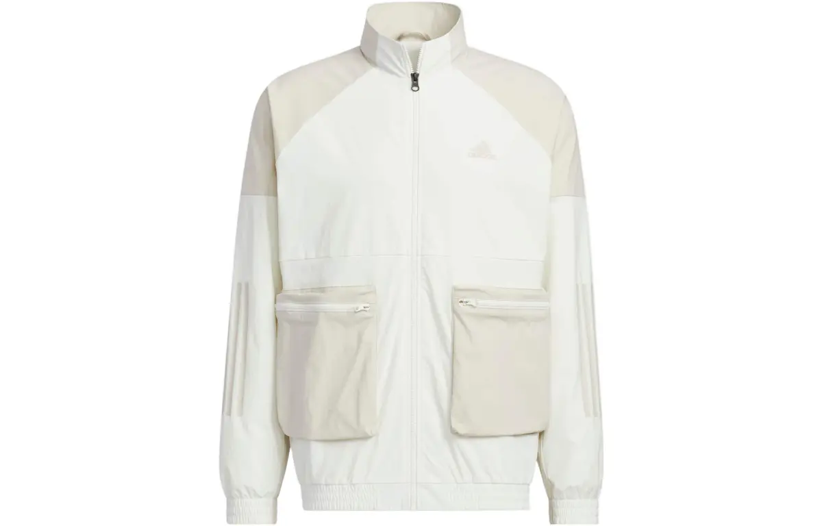 Adidas Jackets Men's White Stand Collar Moderate Workwear