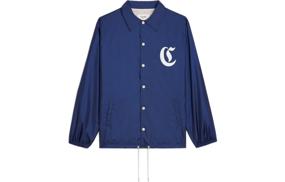 CELINE Celine SS23 Letter Logo Printed Lightweight Nylon Long Coach Jacket Men's