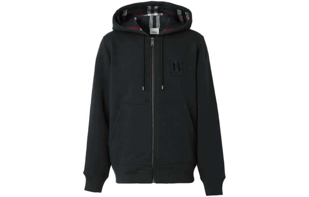 Burberry Letter Graphic Cotton Blend Zip Hoodie