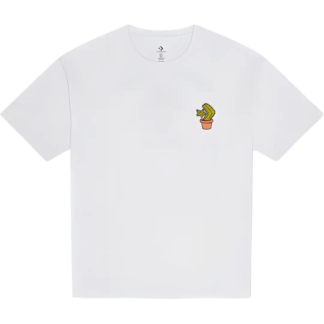 Converse T Shirts Men's White Crew Neck Moderate