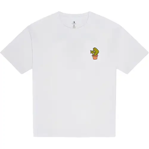 Converse T Shirts Men's White Crew Neck Moderate