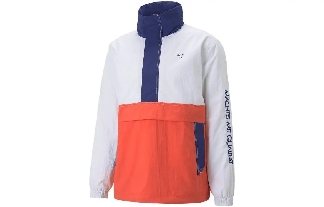 PUMA MMQ Jackets Unisex Orange Pink Stand Collar Moderate Straight Fit