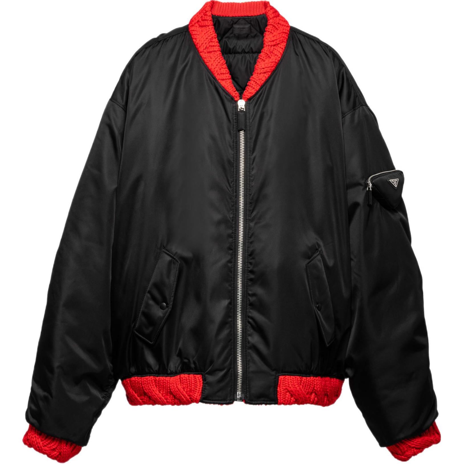 PRADA Pre Owned 2010s Knitted detailed Bomber Jacket