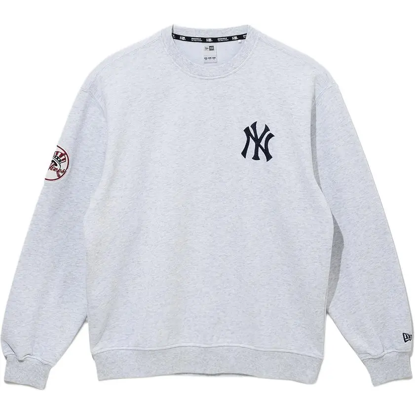 New Era New York Yankees Sweatshirts Unisex Gray Crew Neck Moderate Regular