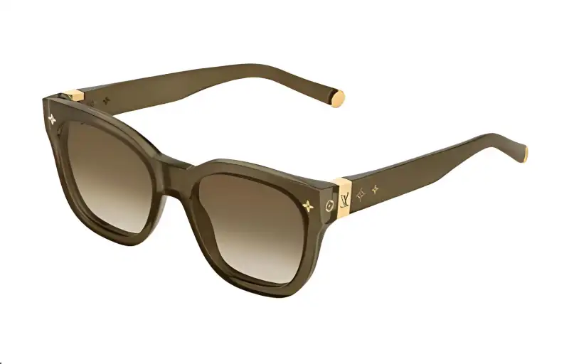 LOUIS VUITTON Acetate Square Sunglasses Women's Brown