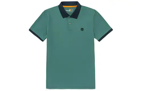 Timberland Polo Shirts Men's Green Polo Collar Moderate Straight Fit