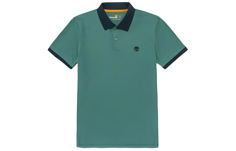 Timberland Polo Shirts Men's Green Polo Collar Moderate Straight Fit