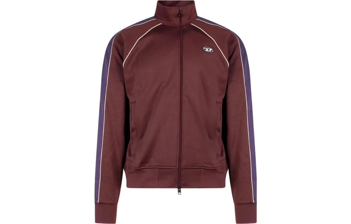 DIESEL Jackets Men's Red Brown Stand Collar Moderate Other