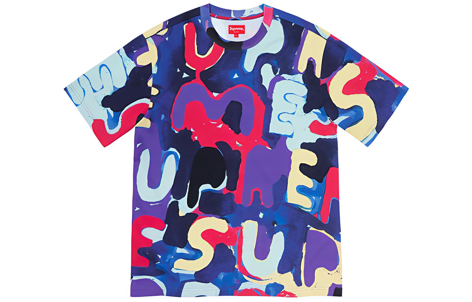 Футболка Supreme SS20 Week 14 Painted Logo S/S Top (разноцветная) — фото 3