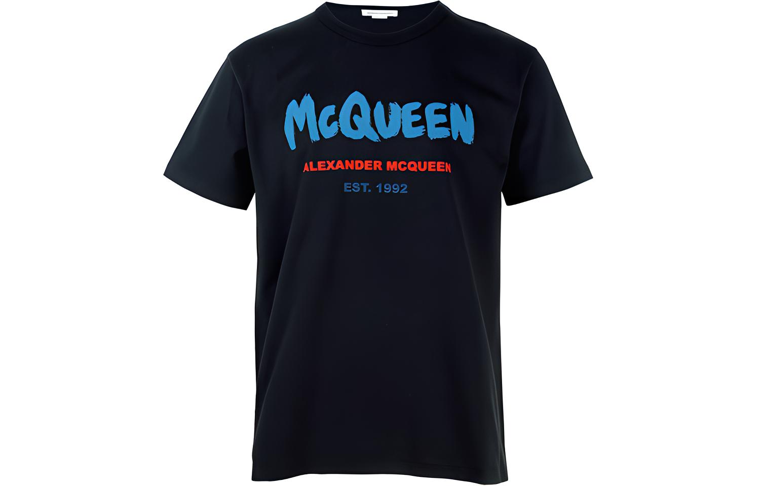 Мужская футболка Alexander McQueen SS22 (черная)