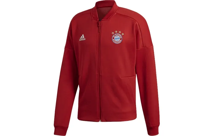 Adidas Bayern Munich Black Jackets Men's Red Baseball Collar Moderate Other