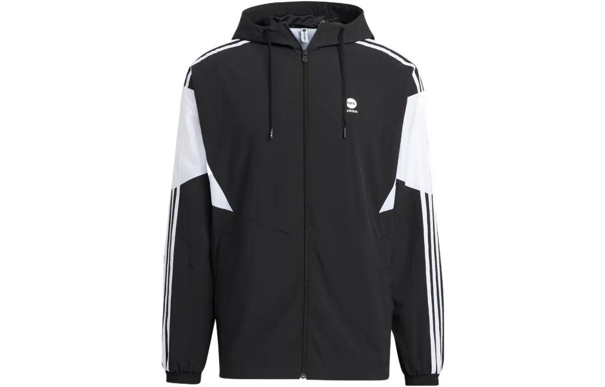 Adidas Jackets Men's Black Hooded (Non-detachable) Moderate Straight Fit