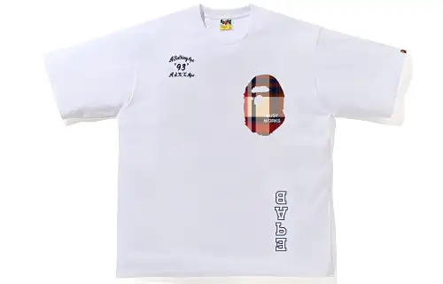 A BATHING APE Head Series T Shirts Men's Crew Neck Moderate Straight Fit