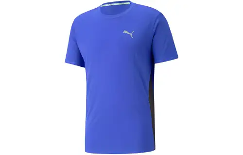 PUMA T Shirts Men's Blue Crew Neck Moderate Straight Fit
