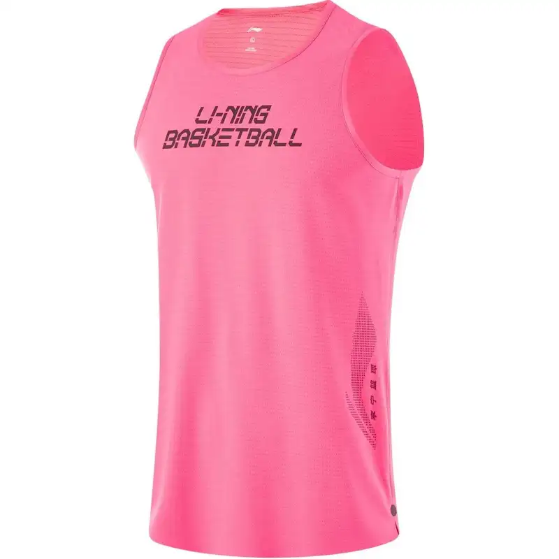Li Ning Basketball Collection Tank Top Men's Fluorescent Lotus Pink