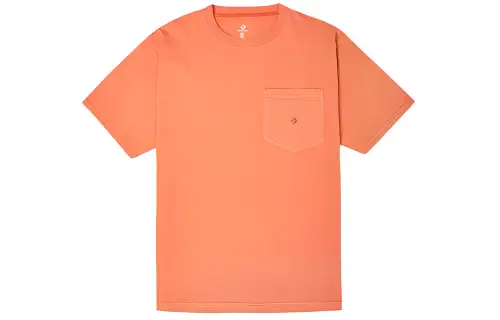 Converse T Shirts Men's Orange Crew Neck Moderate Straight Fit