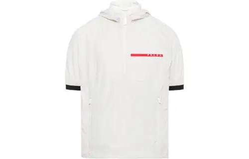 PRADA Jackets Men's Ecru Hooded Thin Other