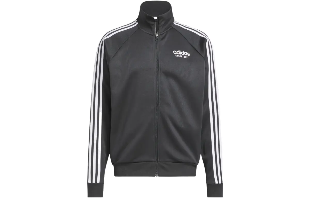 Adidas Jackets Men's Carbon Black Stand Collar Moderate Other