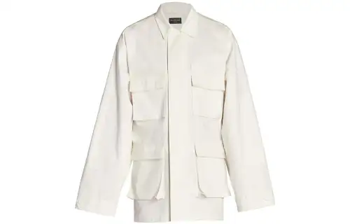 Balenciaga Jackets Men's White Lapel Moderate Other