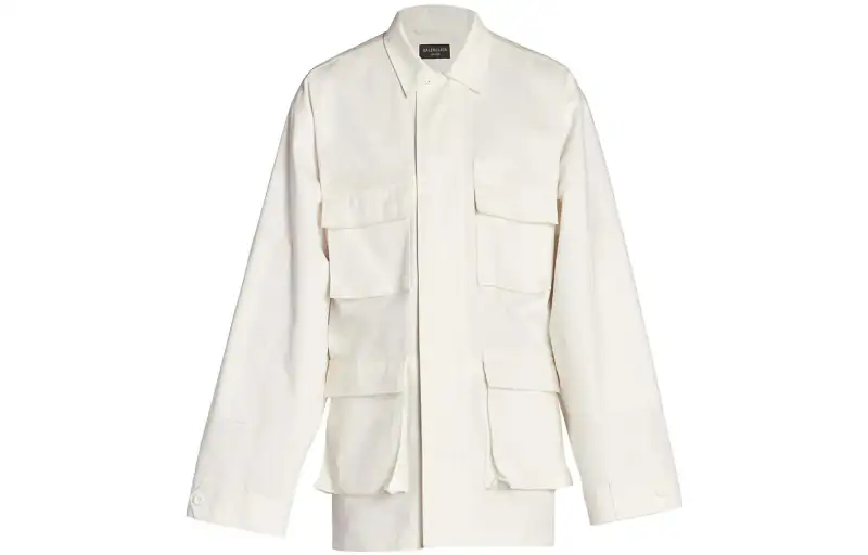 Balenciaga Jackets Men's White Lapel Moderate Other