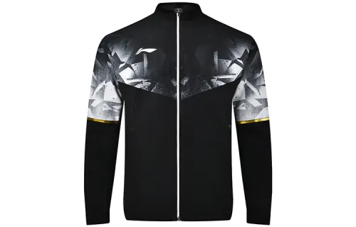 Li Ning Badminton Collection Jackets Men's Black Stand Collar Moderate Other