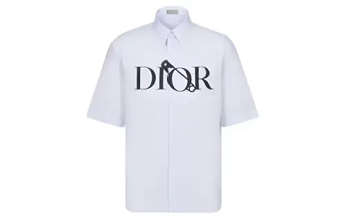 DIOR Shirts Men's Light Blue Crew Neck Moderate Other