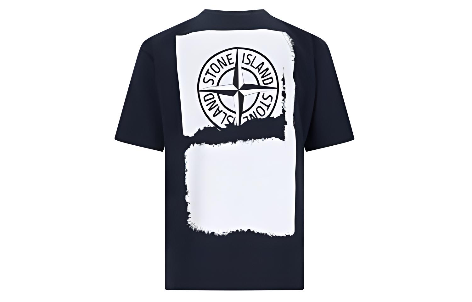 Мужская футболка STONE ISLAND (темно-синяя)