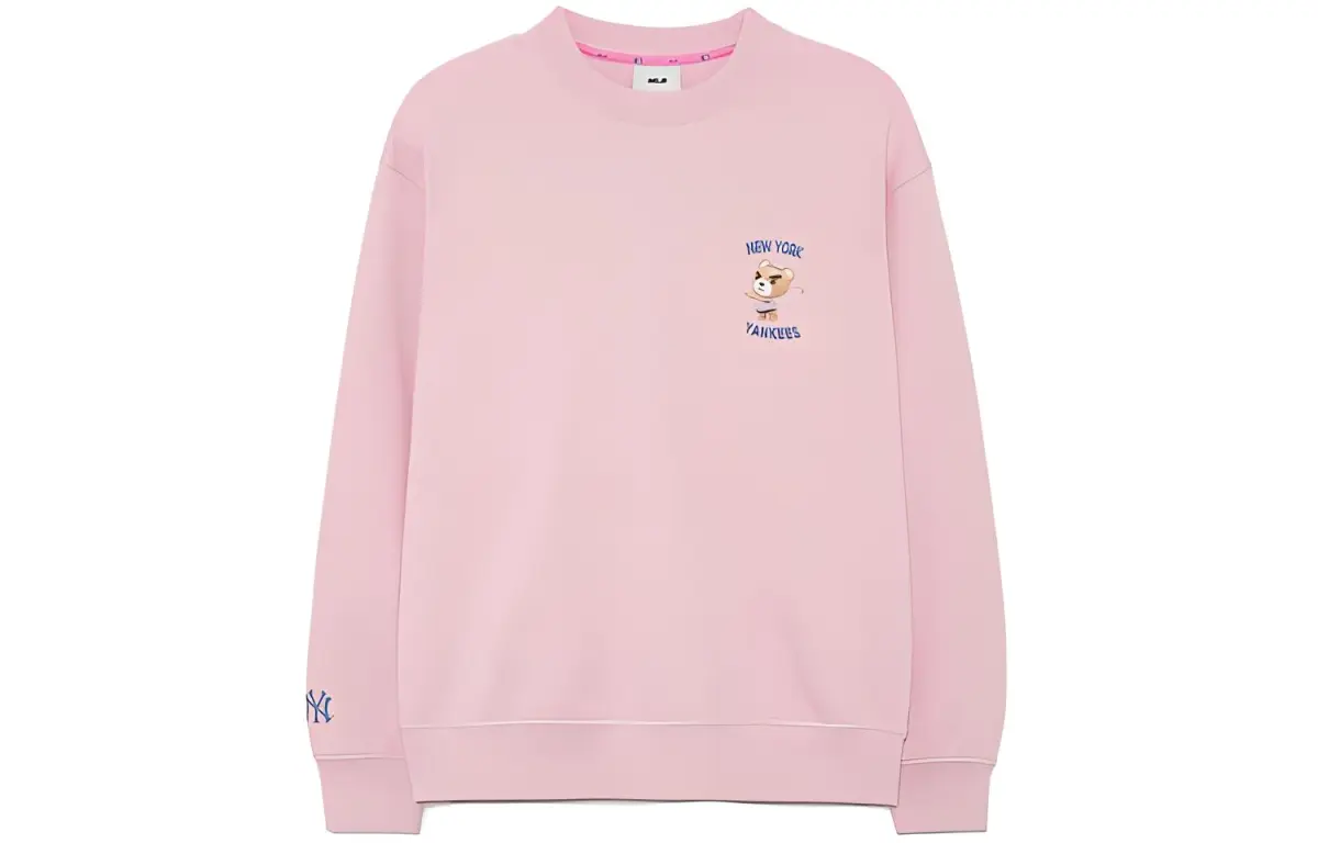 MLB New York Yankees Sweatshirts Unisex Pink Crew Neck Moderate