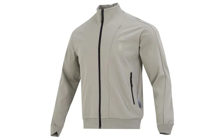 Adidas Jackets Men's Gray Stand Collar Moderate Straight Fit