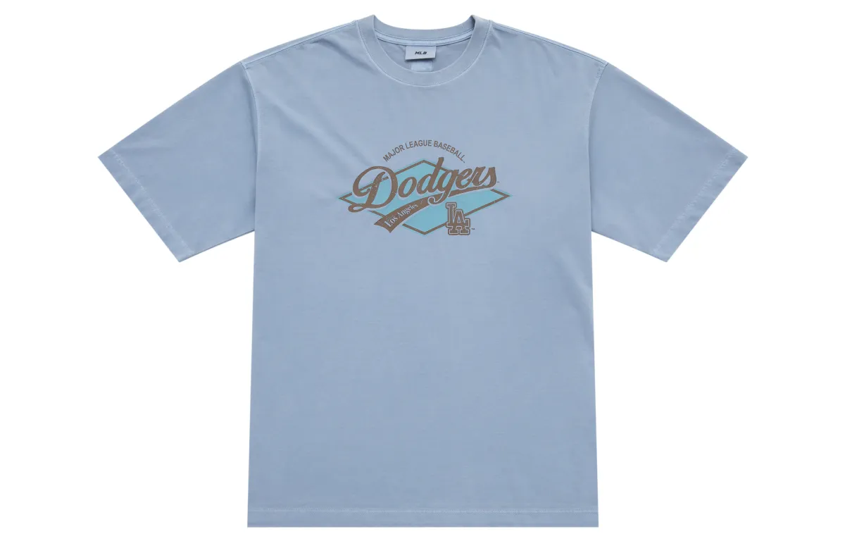 MLB Preppy Style Collection Los Angeles Dodgers SS25 T Shirt Unisex Light Denim