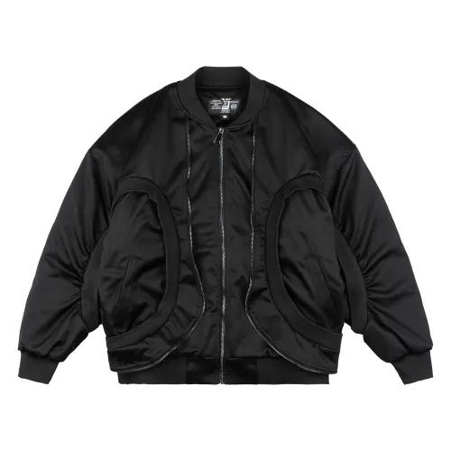 XINYINSU Solid Color Silhouette Zippers Thickened And Fleece Lined Cotton Jackets & Coats Winter Unisex Black