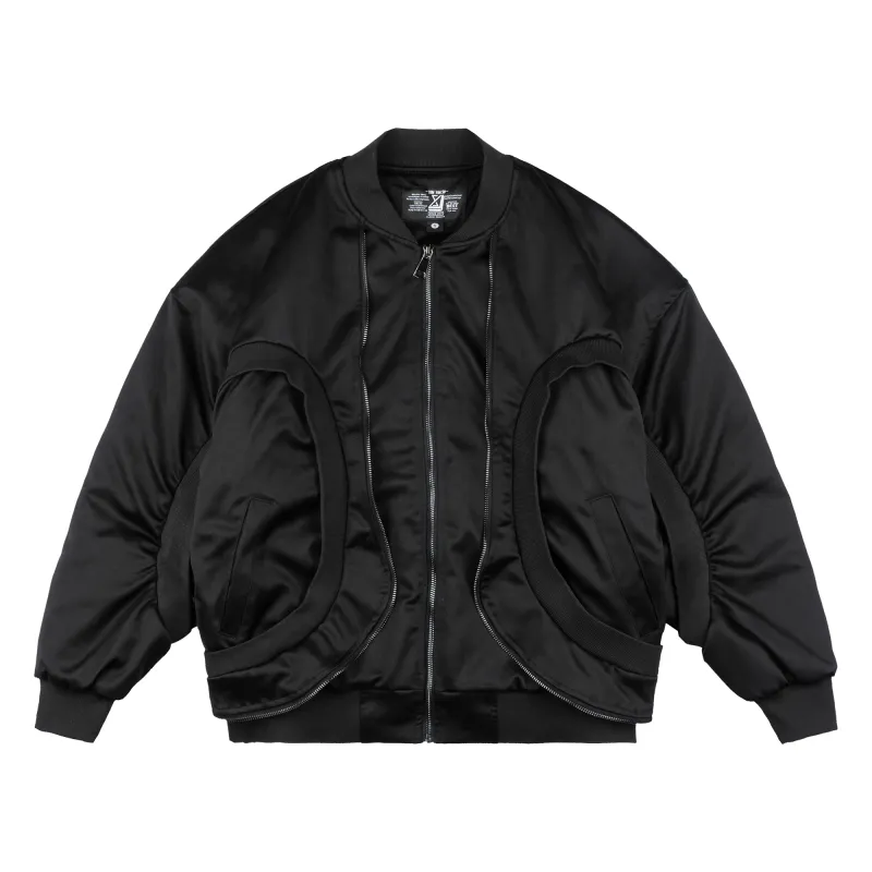 XINYINSU Solid Color Silhouette Zippers Thickened And Fleece Lined Cotton Jackets & Coats Winter Unisex Black
