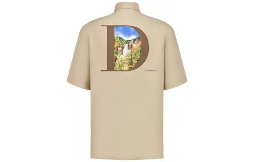 DIOR Quarterly New Products Shirts Men's Khaki Lapel Moderate