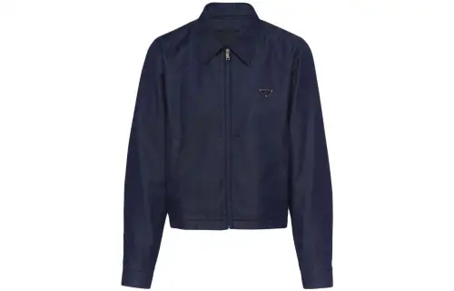 PRADA Jackets Men's Navy Lapel Moderate Other