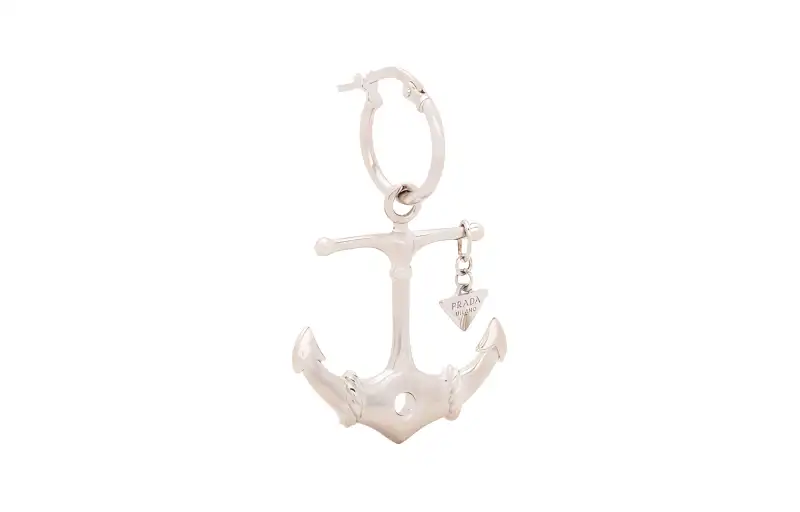 PRADA Silver Earrings Men's Silver