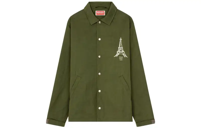 KENZO Graphic Printed Buttoned Shirt Jacket