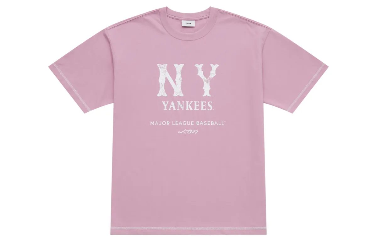 MLB New York Yankees Basic Collection SS25 T Shirt Unisex Pink
