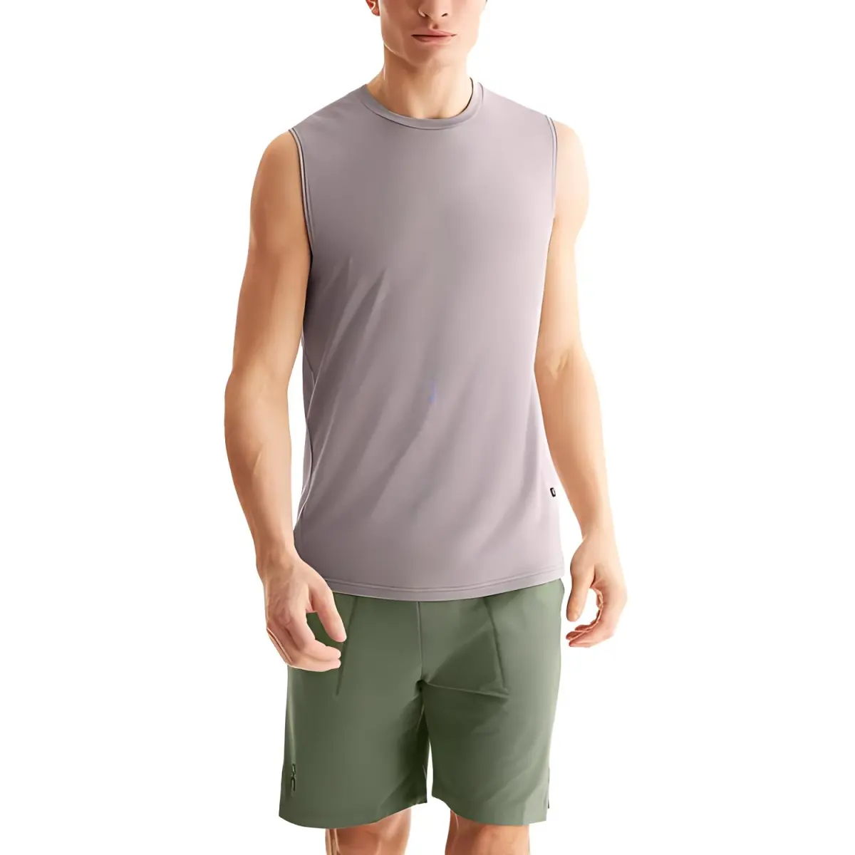 On Tank Tops Men's Zinc Gray Crew Neck Moderate Other