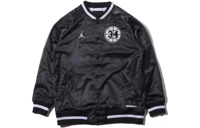 Jordan Jackets Men's Black Baseball Collar Moderate Other