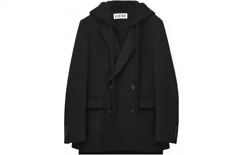 LOEWE Jackets Men's Black Hooded Moderate